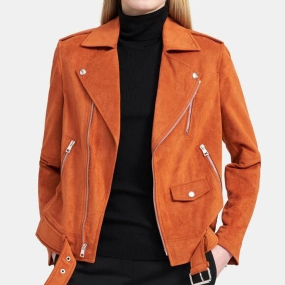 Theory Jackets & Blazers - THEORY Faux Suede Modern Moto Jacket